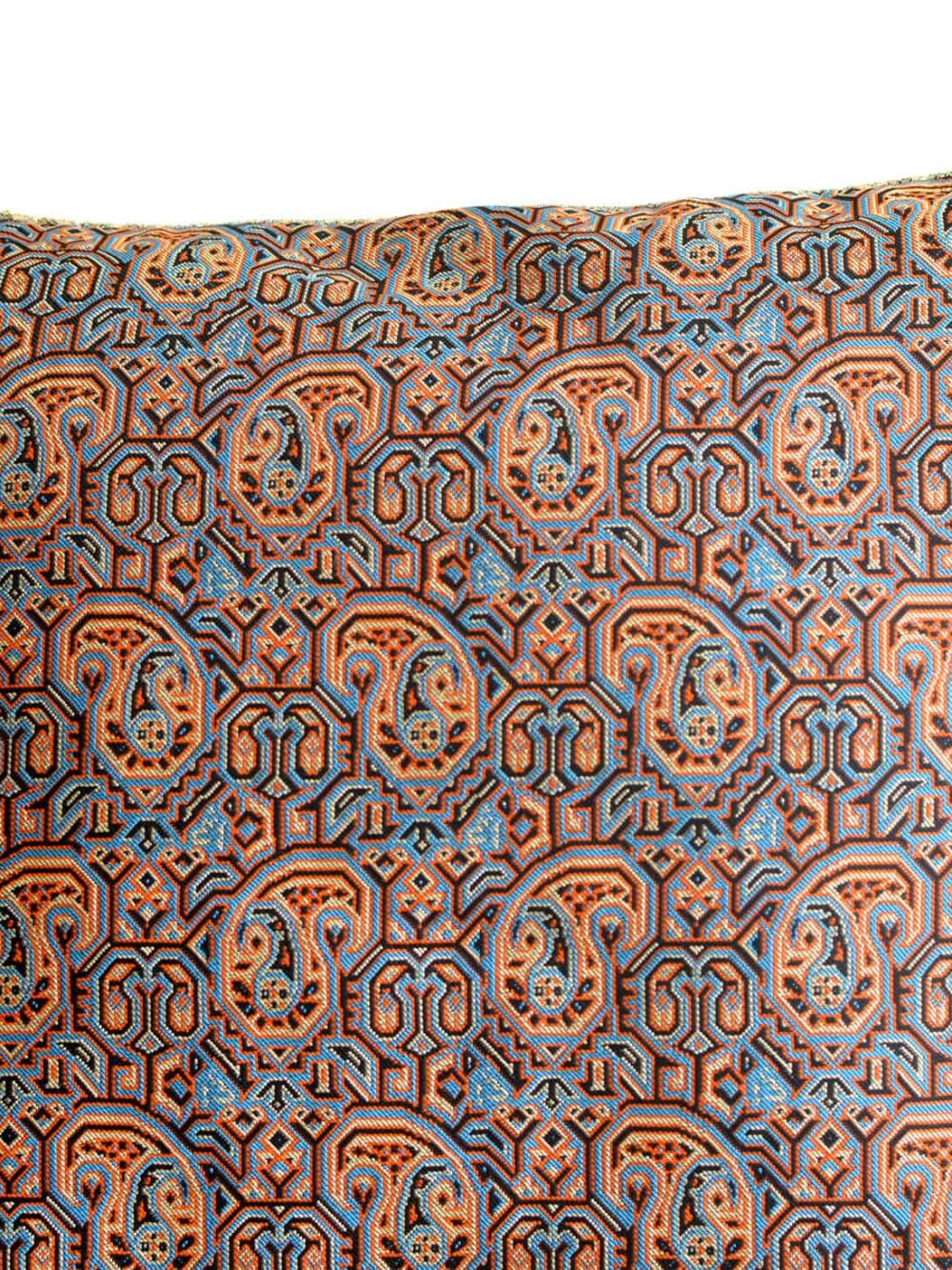 Cream And Blue Termeh (Persian Fabric) Cushion Cover