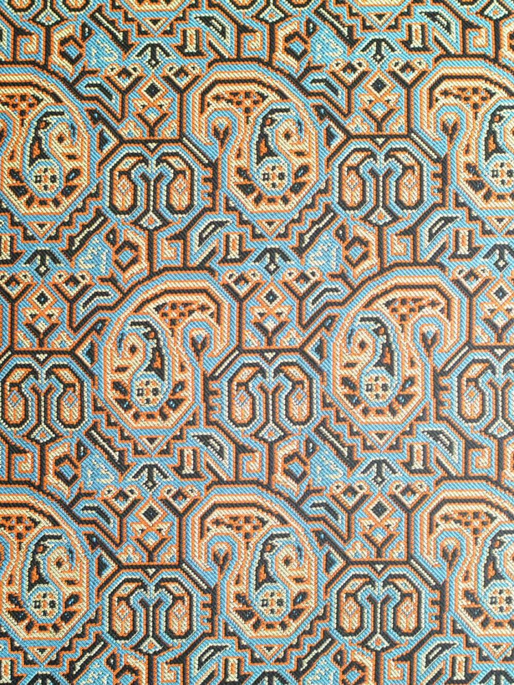 Cream And Blue Termeh (Persian Fabric) Cushion Cover