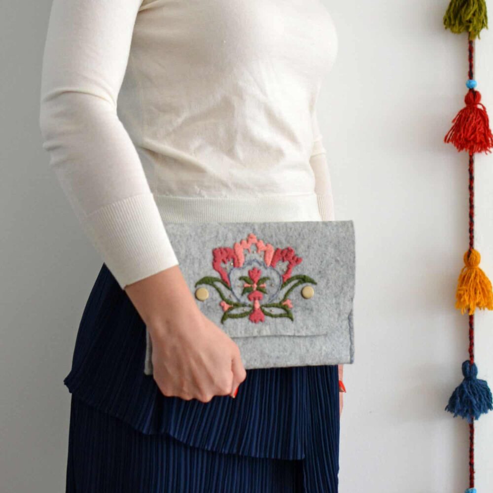 Handmade Wool-Felt Clutch Bag