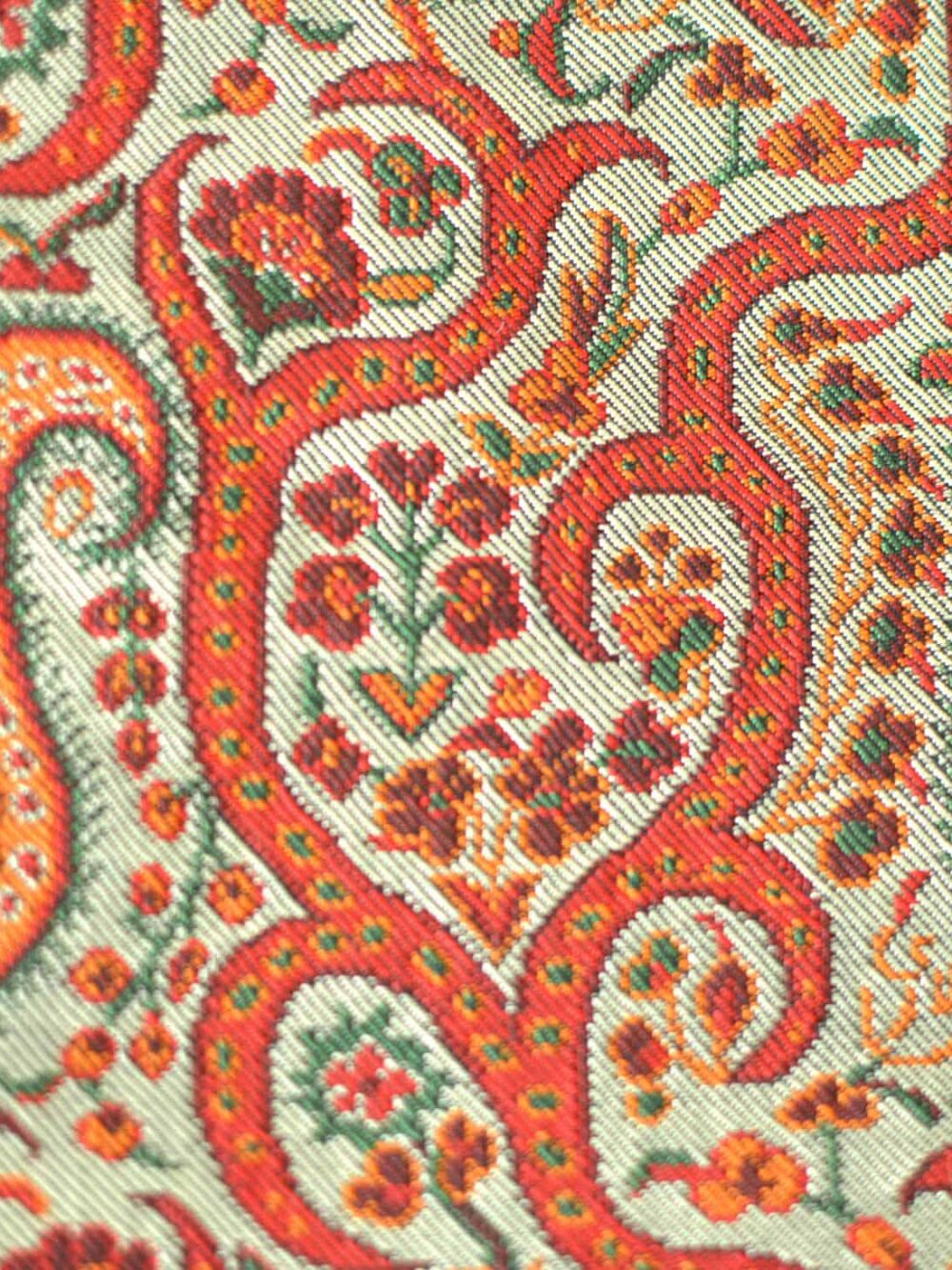 cream and red large tablecloth
