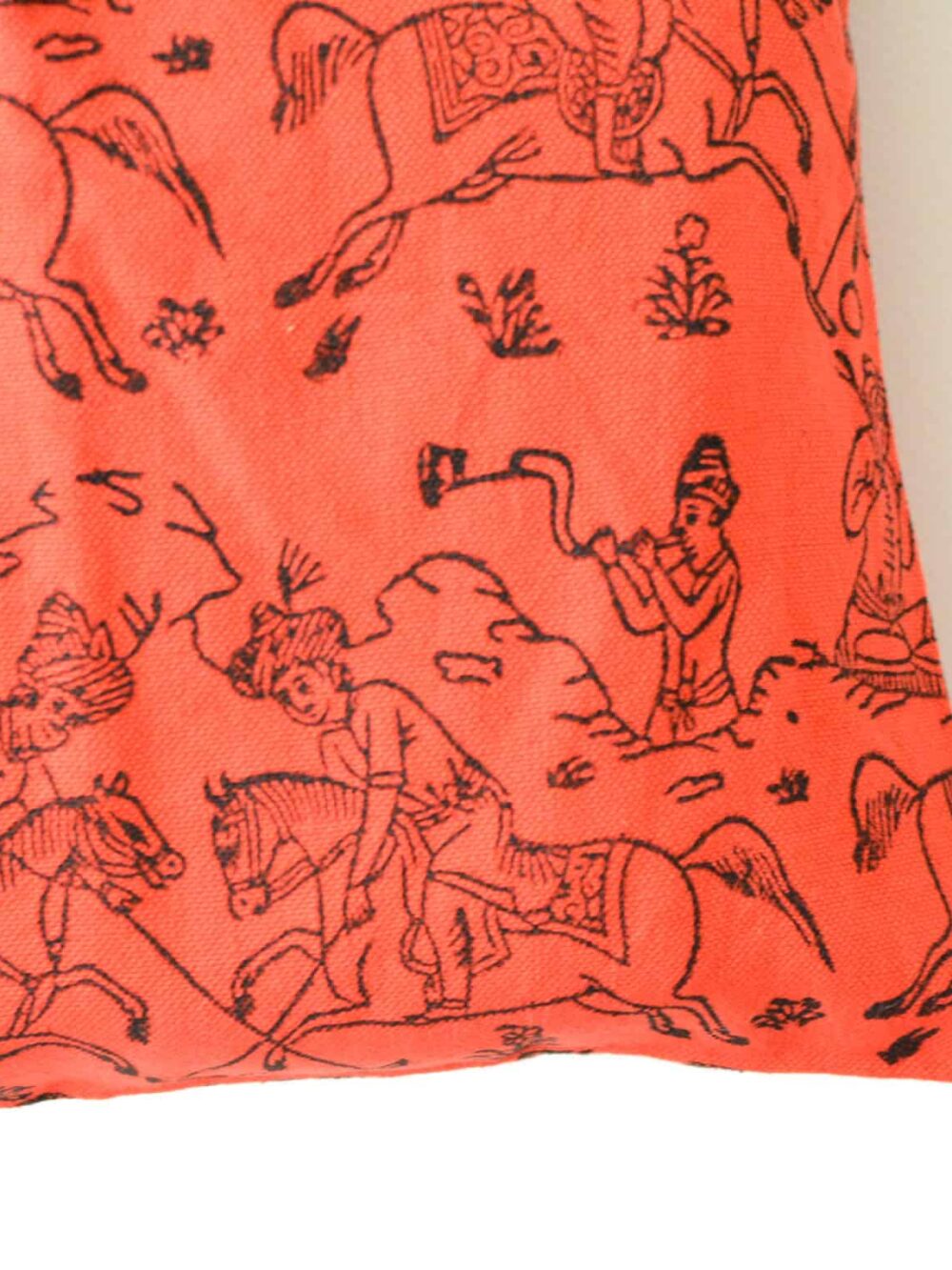 Red Hand-block Print Tote