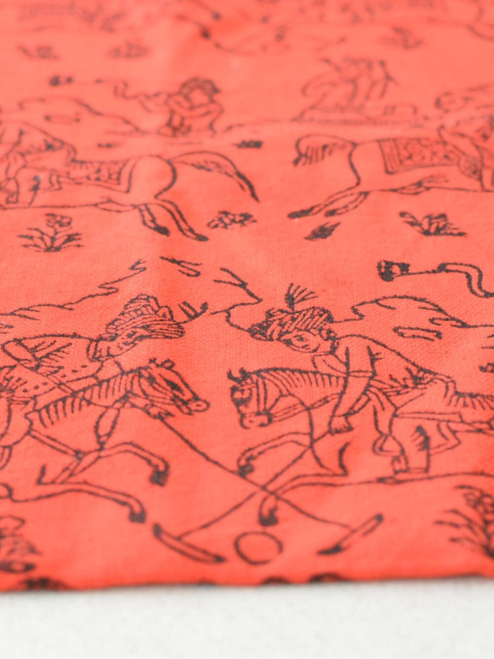 Red Hand-block Print Tote