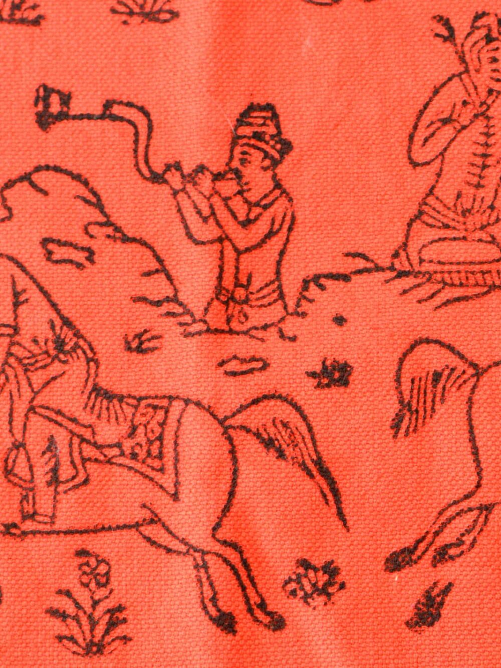 Red Hand-block Print Tote