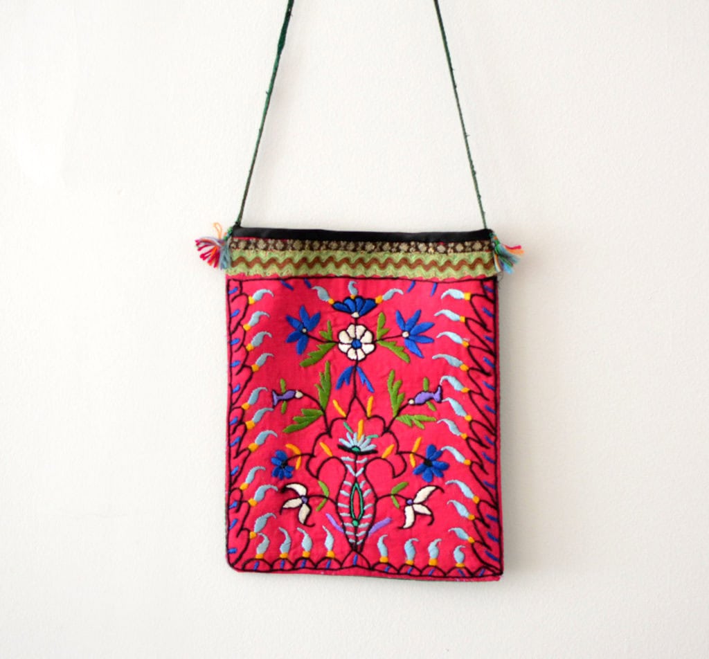 Early 1960s Vintage Hand-Embroidered Bag