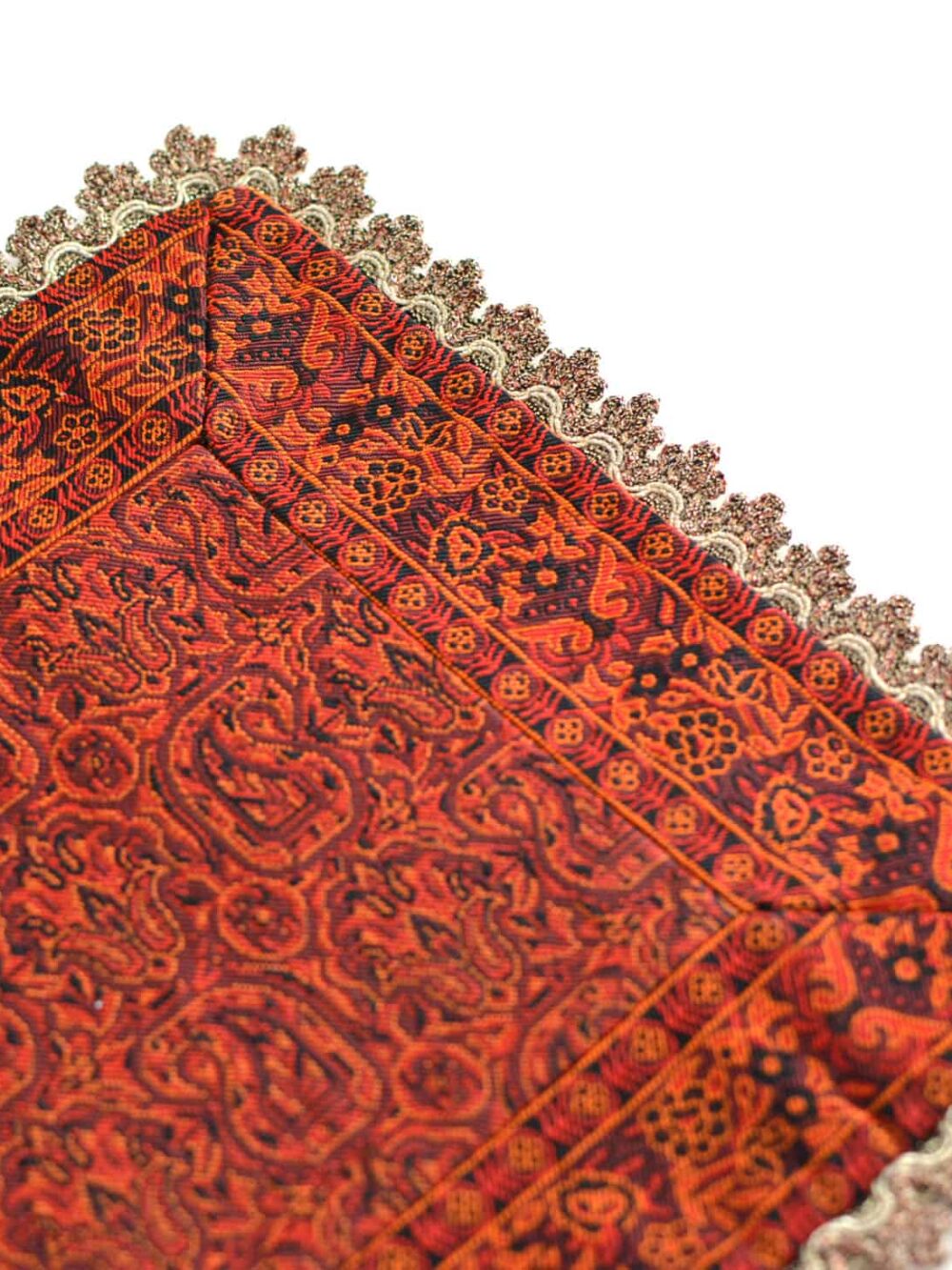 Red Termeh (Persian Fabric) Runner Tablecloth With Edge