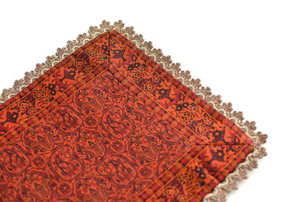 Red Termeh (Persian Fabric) Runner Tablecloth With Edge