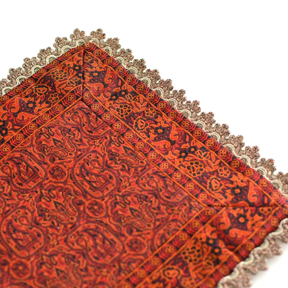 Red Termeh (Persian Fabric) Runner Tablecloth With Edge