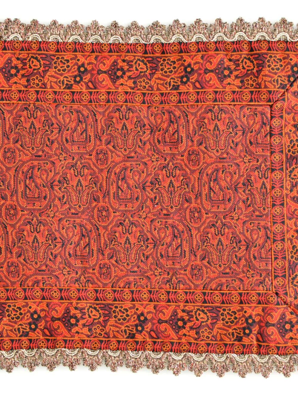 Red Termeh (Persian Fabric) Runner Tablecloth With Edge