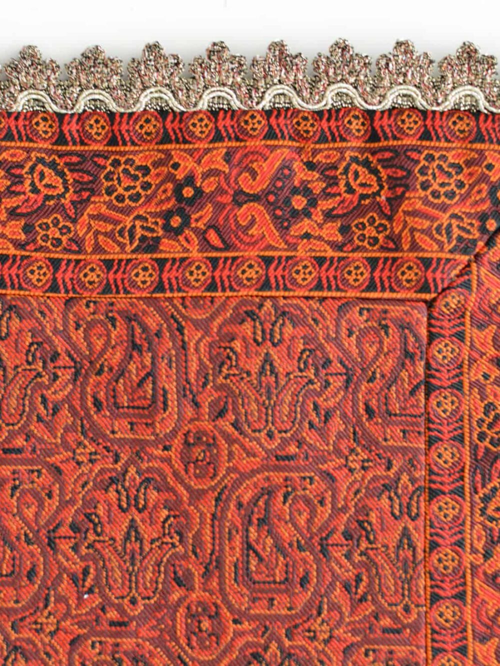 Red Termeh (Persian Fabric) Runner Tablecloth With Edge