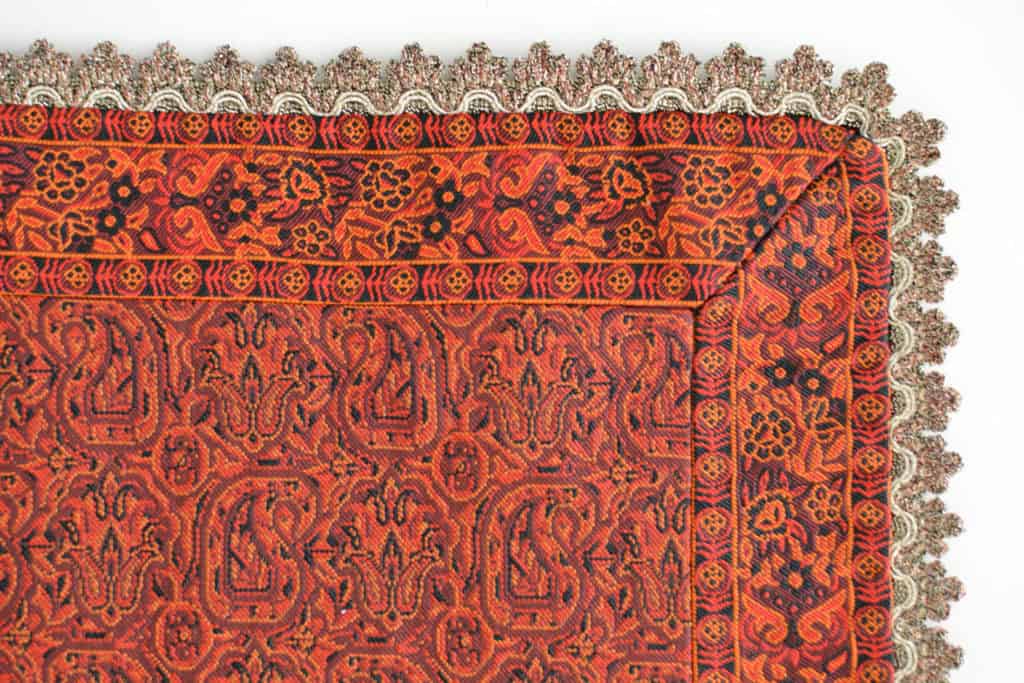 Red Termeh (Persian Fabric) Runner Tablecloth With Edge