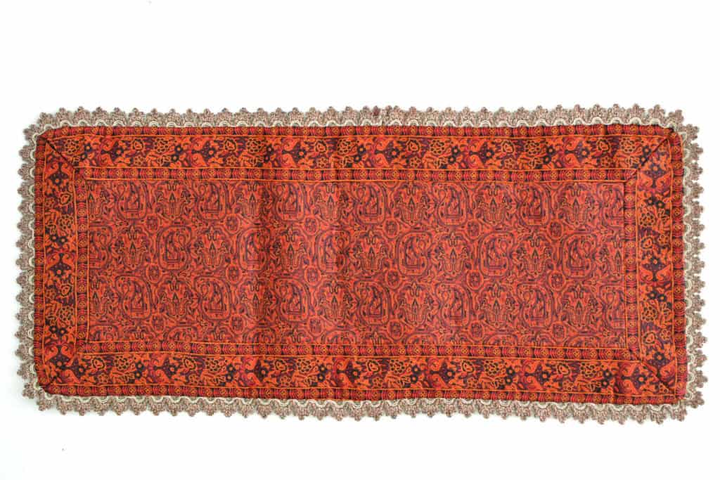 Red Termeh (Persian Fabric) Runner Tablecloth With Edge