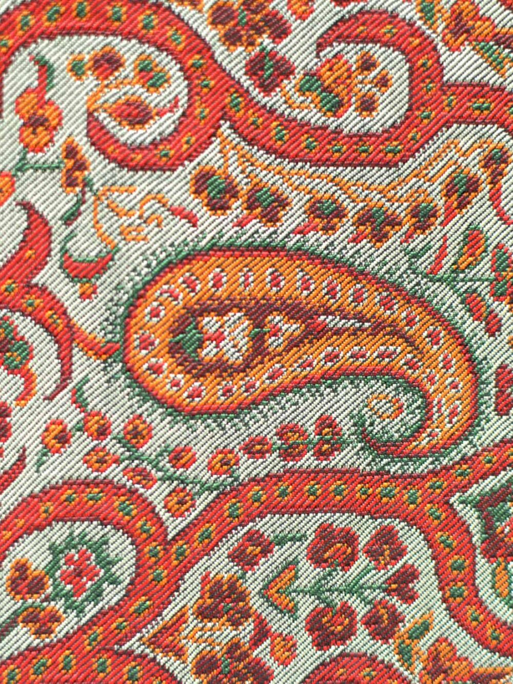 cream and red runner tablecloth