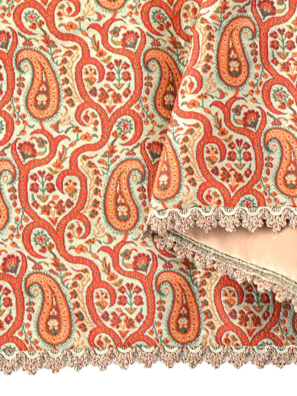 cream and red runner tablecloth