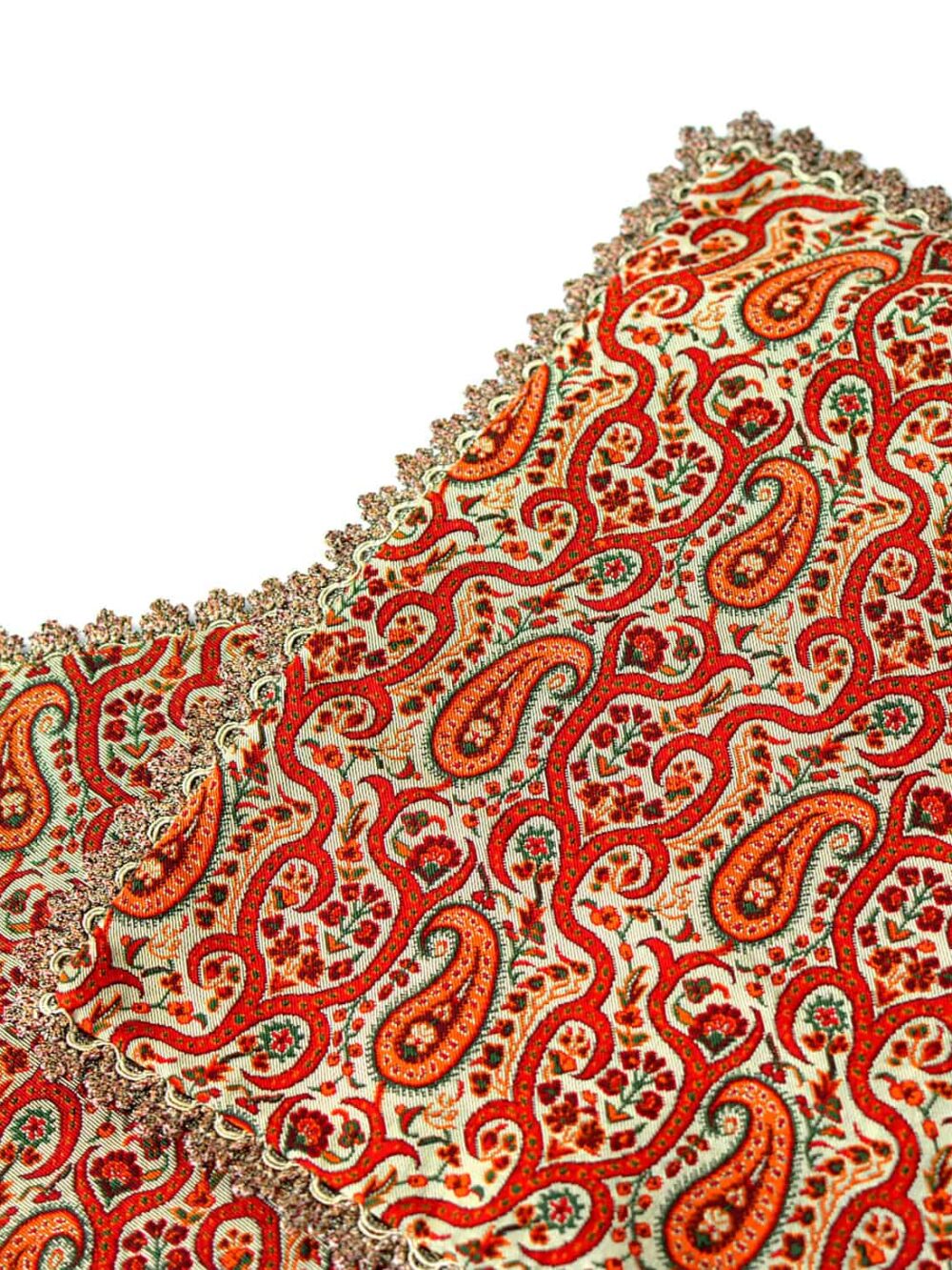 Cream and Red Termeh (Persian Fabric) Tablecloth