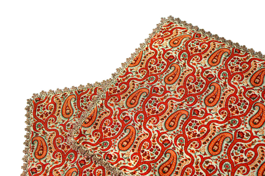 Cream and Red Termeh (Persian Fabric) Tablecloth