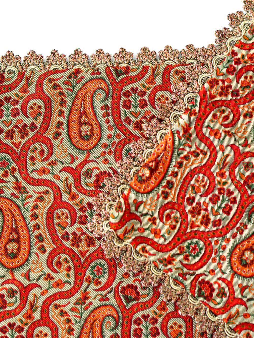 Cream and Red Termeh (Persian Fabric) Tablecloth