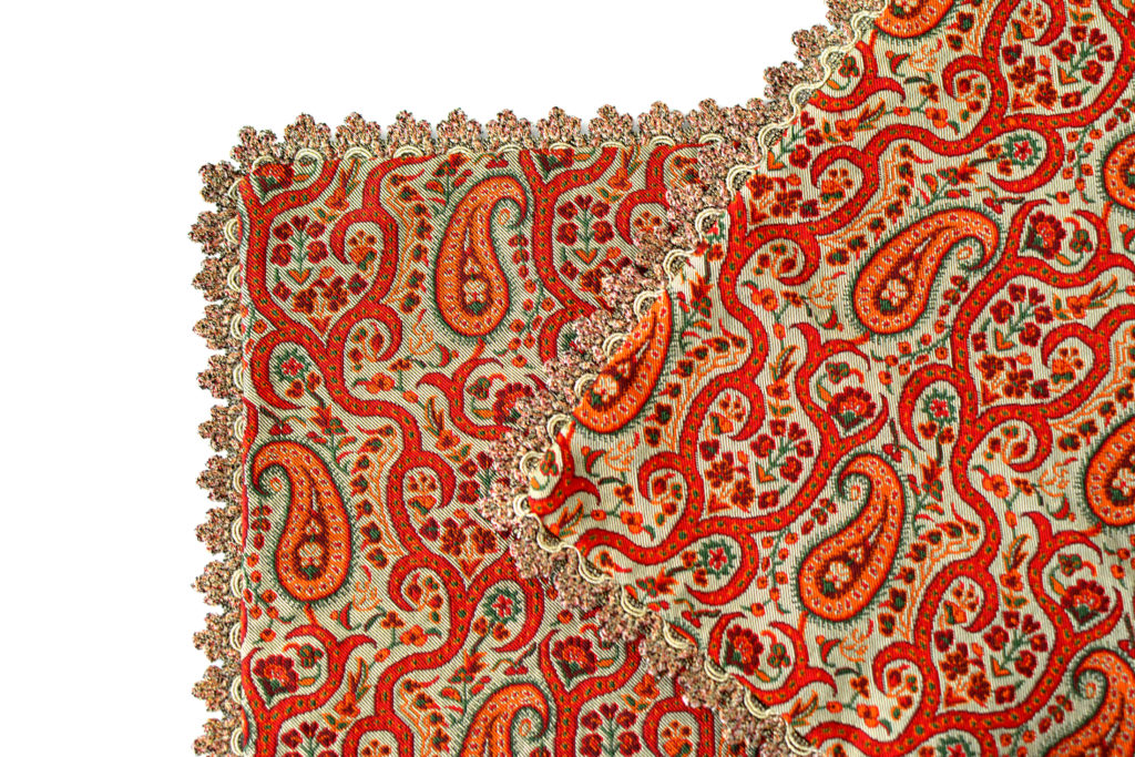 Cream and Red Termeh (Persian Fabric) Tablecloth