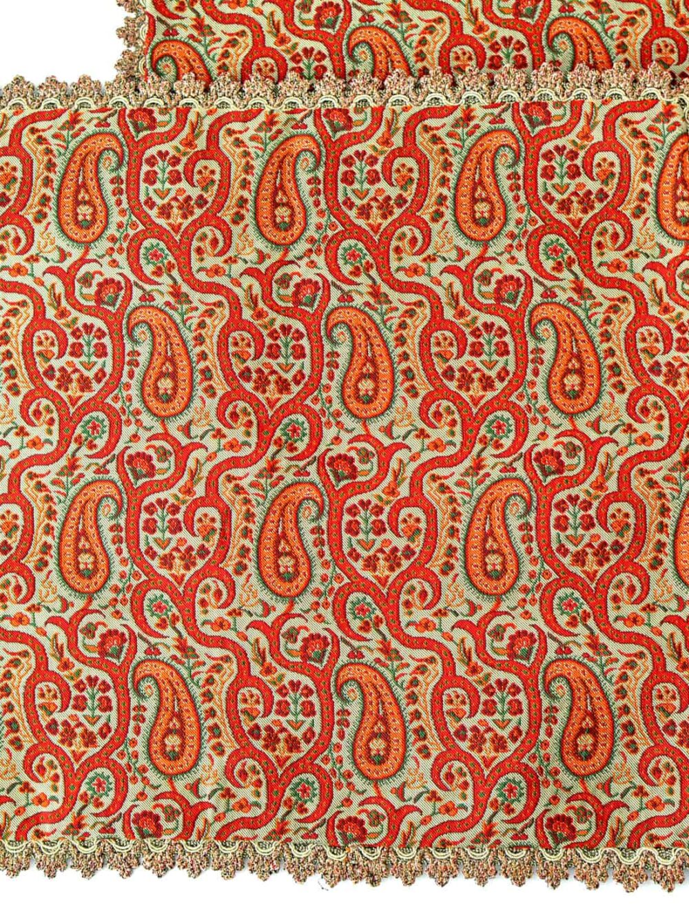 Cream and Red Termeh (Persian Fabric) Tablecloth