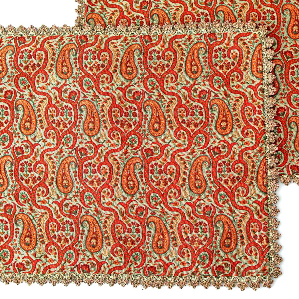 Cream and Red Termeh (Persian Fabric) Tablecloth