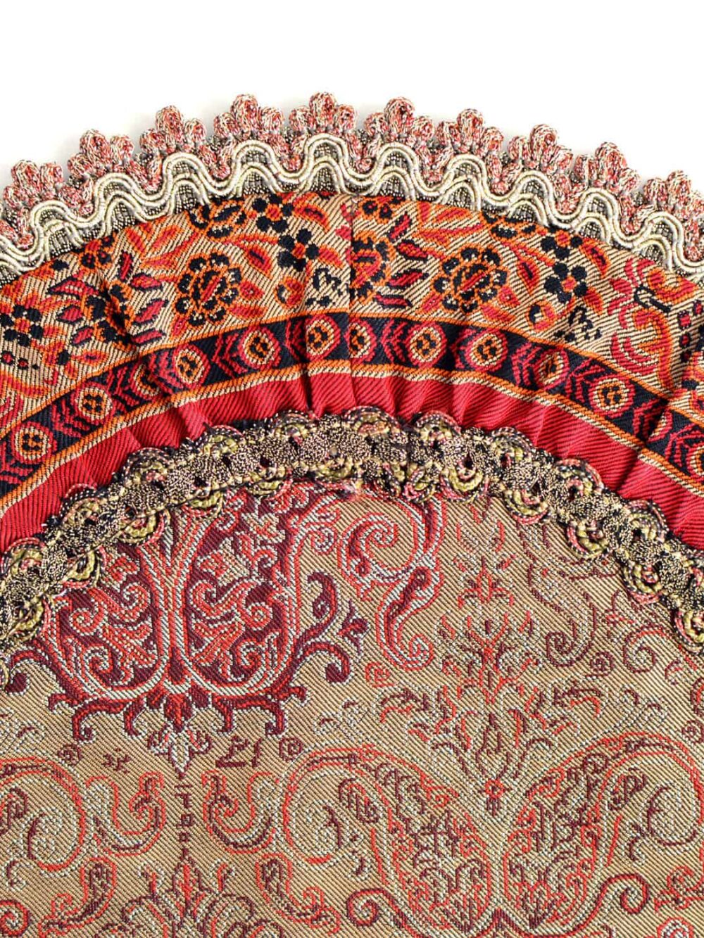 Cream And Red Termeh (Persian Fabric) Round Tablecloth