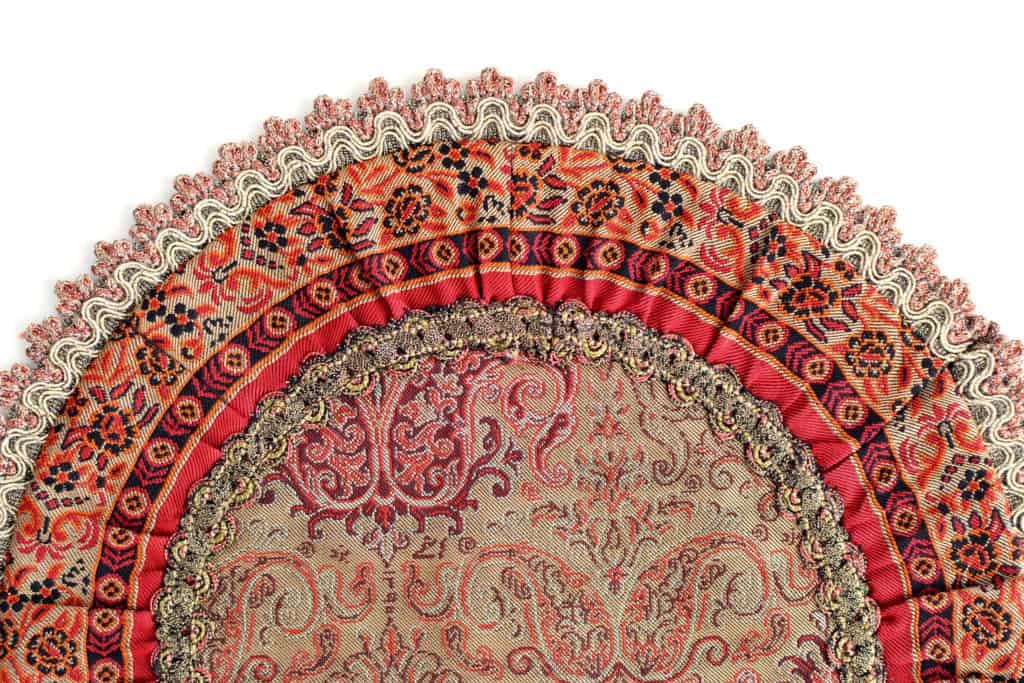 Cream And Red Termeh (Persian Fabric) Round Tablecloth