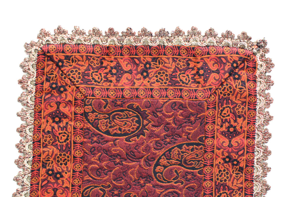 Red Termeh (Persian Fabric) Runner Tablecloth With Edge