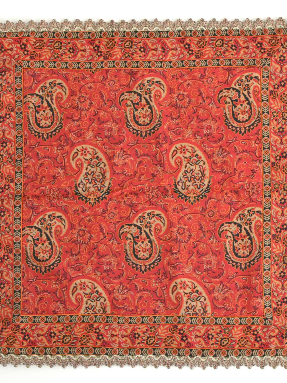 Red Termeh (Persian Fabric) Tablecloth With Edge