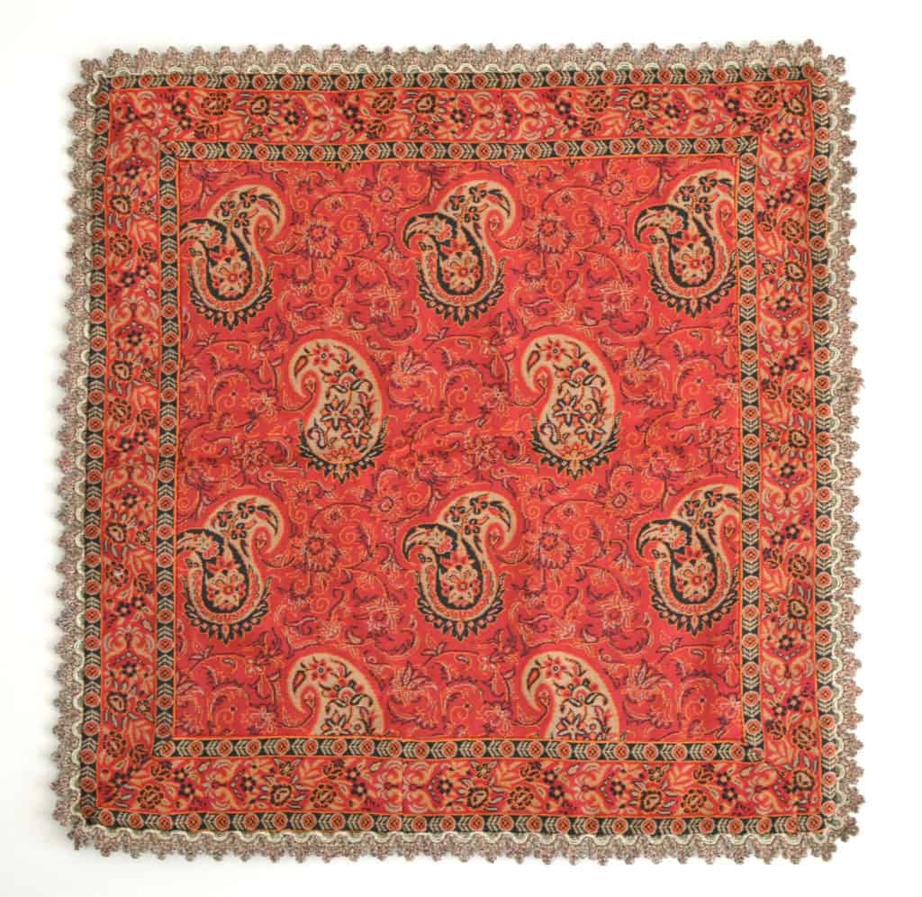 Red Termeh (Persian Fabric) Tablecloth With Edge