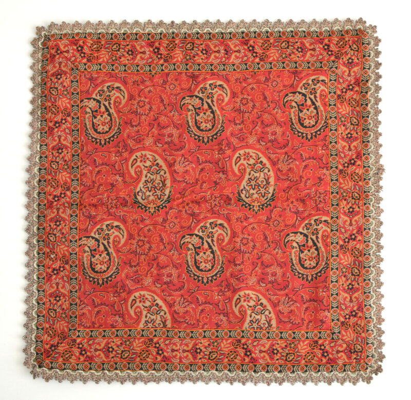 Square Red Tablecloth (Termeh) - Azar Bazaar Handmade Shop