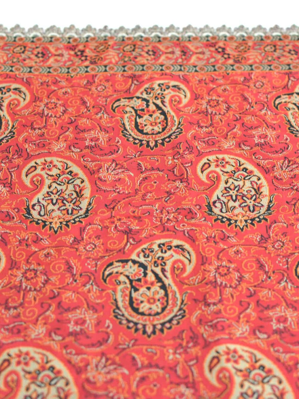 Red Termeh (Persian Fabric) Tablecloth With Edge