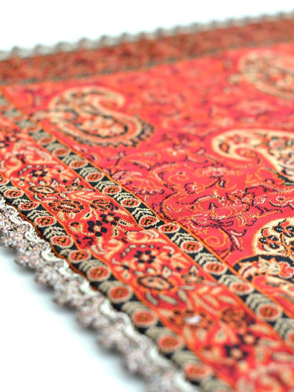 Red Termeh (Persian Fabric) Tablecloth With Edge