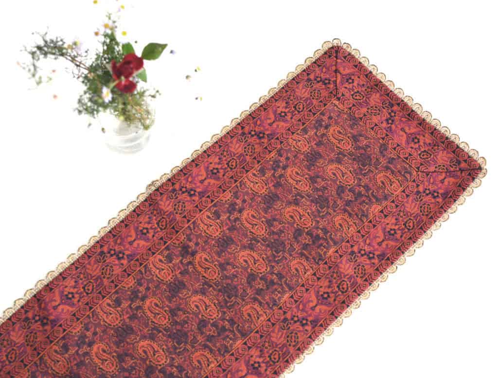 Red Termeh (Persian Fabric) Tablecloth With Edge