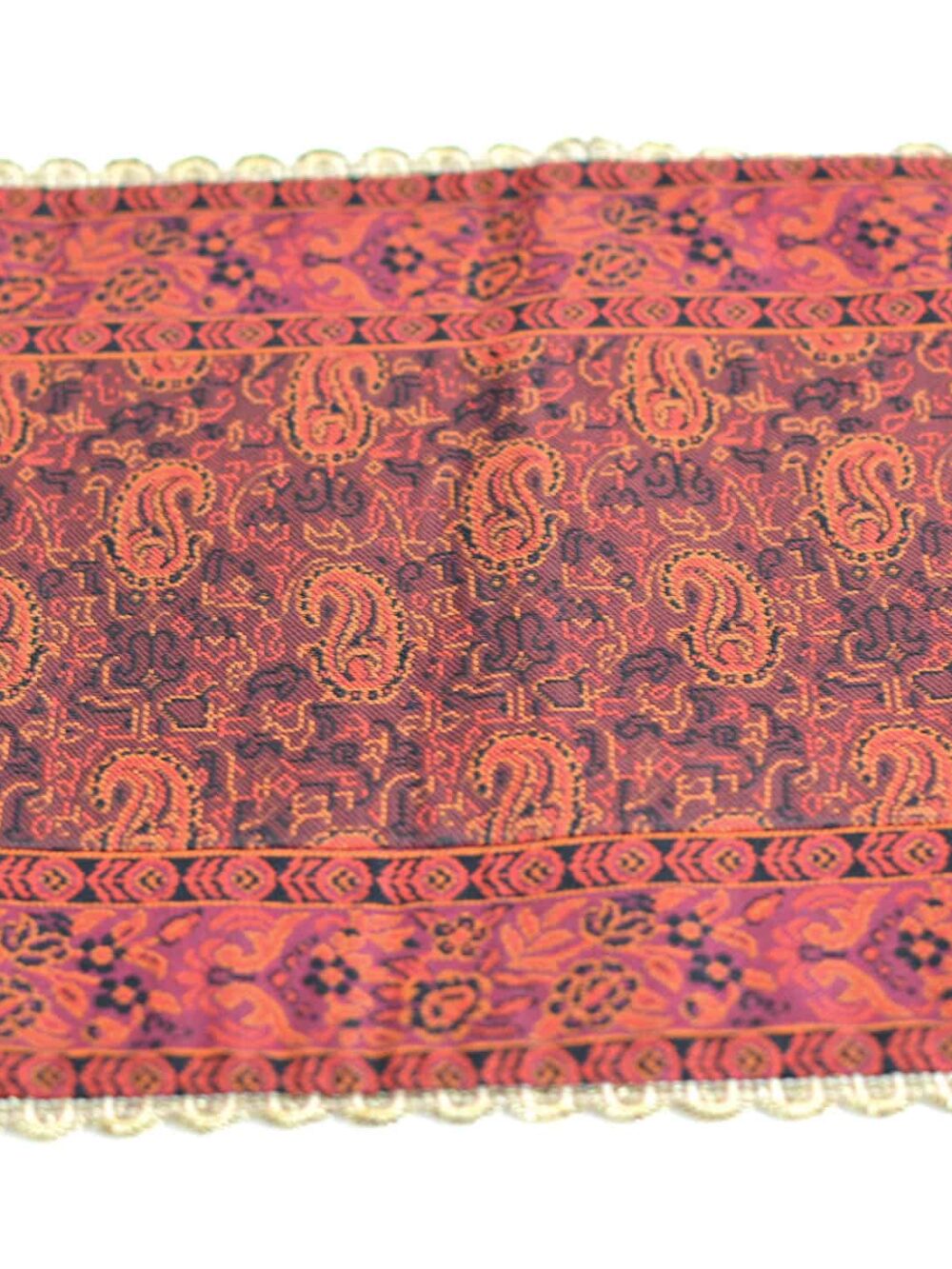 Red Termeh (Persian Fabric) Tablecloth With Edge