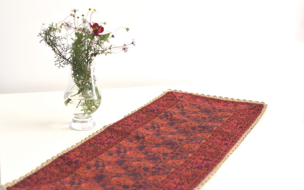 Red Termeh (Persian Fabric) Tablecloth With Edge