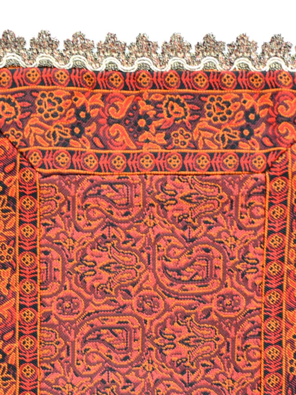 Red Termeh (Persian Fabric) Tablecloth With Edge