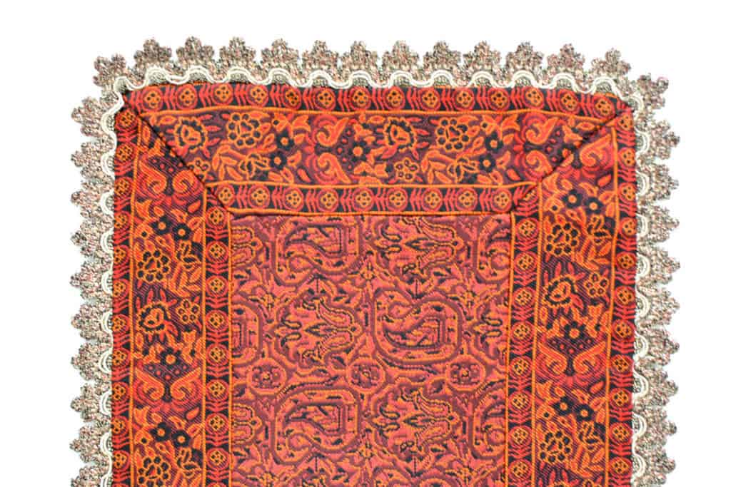 Red Termeh (Persian Fabric) Tablecloth With Edge