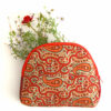 Red Termeh (Persian Fabric) Zipper Pouch Bag