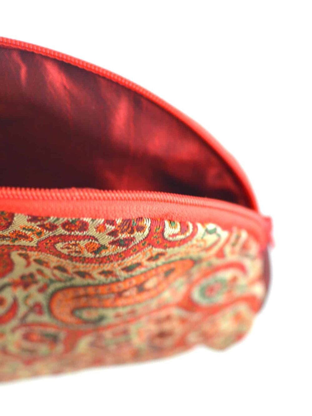 Red Termeh (Persian Fabric) Zipper Pouch Bag