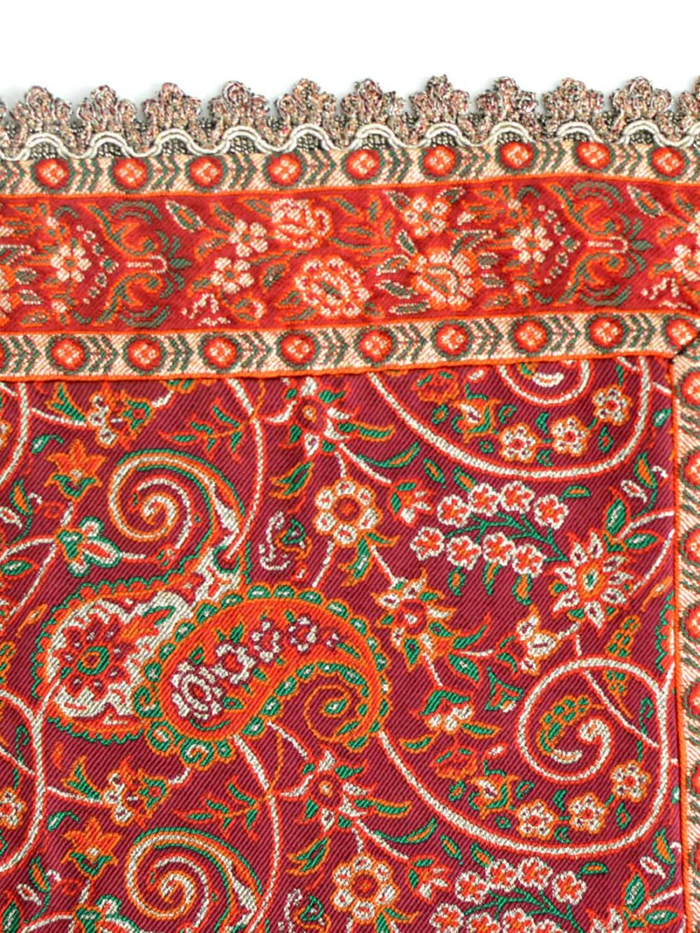 Red Termeh (Persian Fabric) Tablecloth With Edge