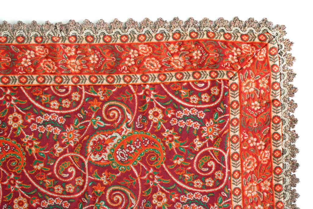 Red Termeh (Persian Fabric) Tablecloth With Edge