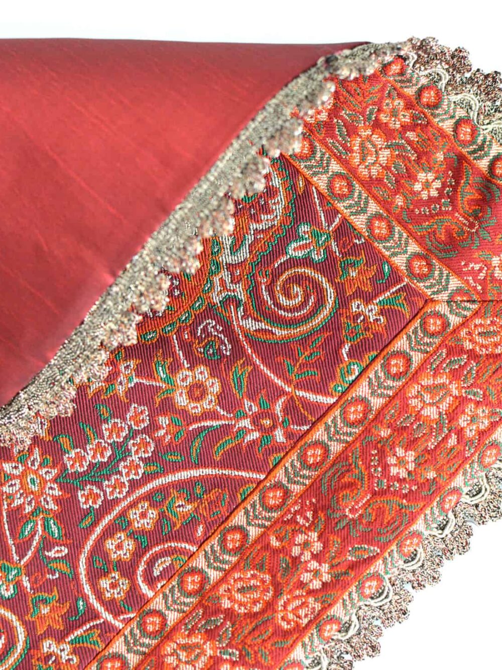 Red Termeh (Persian Fabric) Tablecloth With Edge