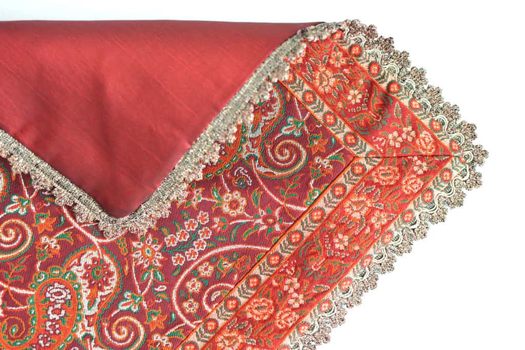 Red Termeh (Persian Fabric) Tablecloth With Edge