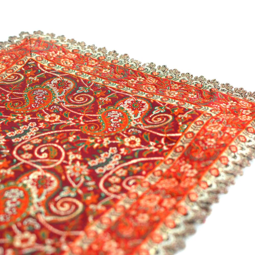 Red Termeh (Persian Fabric) Tablecloth With Edge