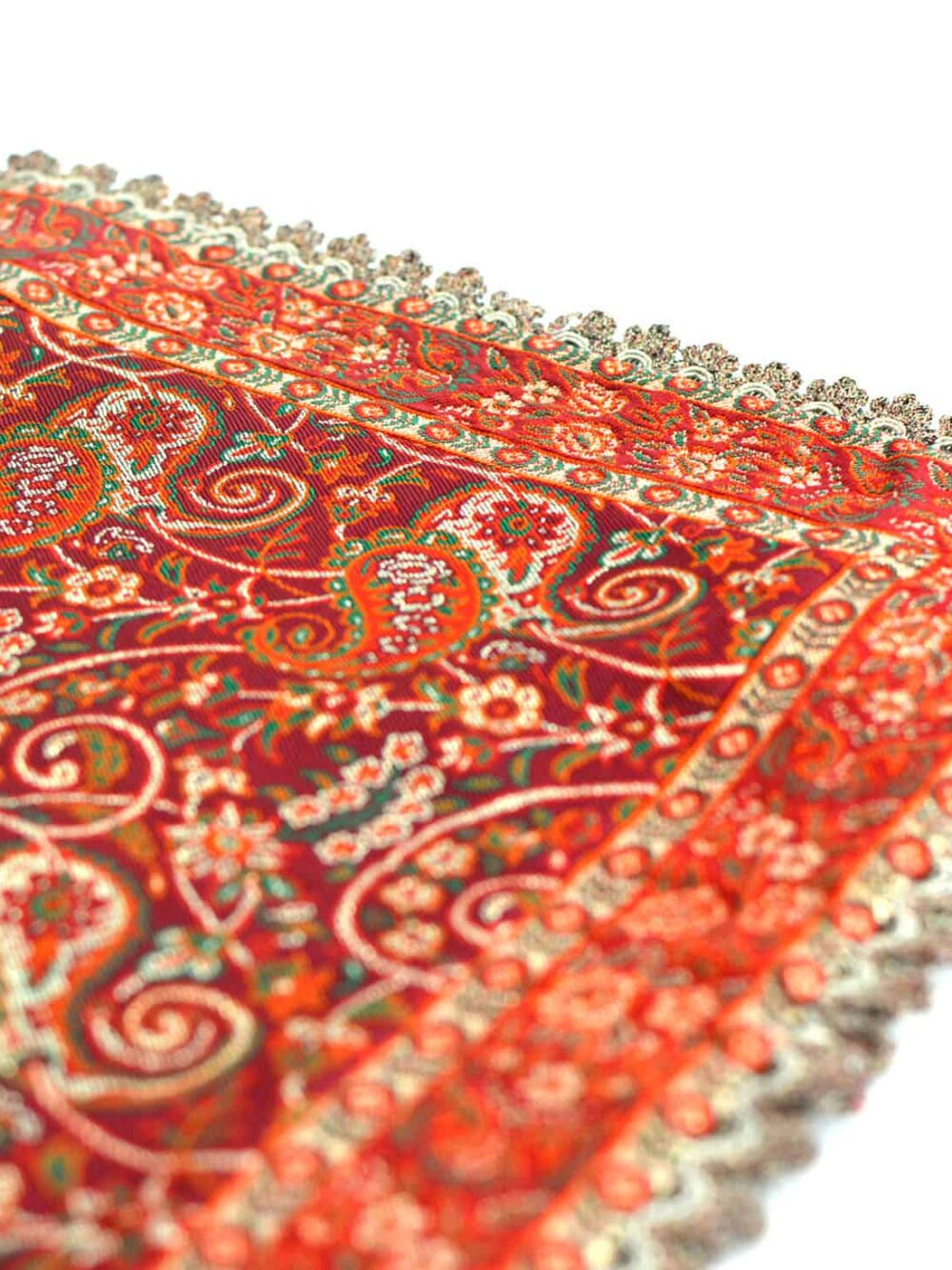 Red Termeh (Persian Fabric) Tablecloth With Edge