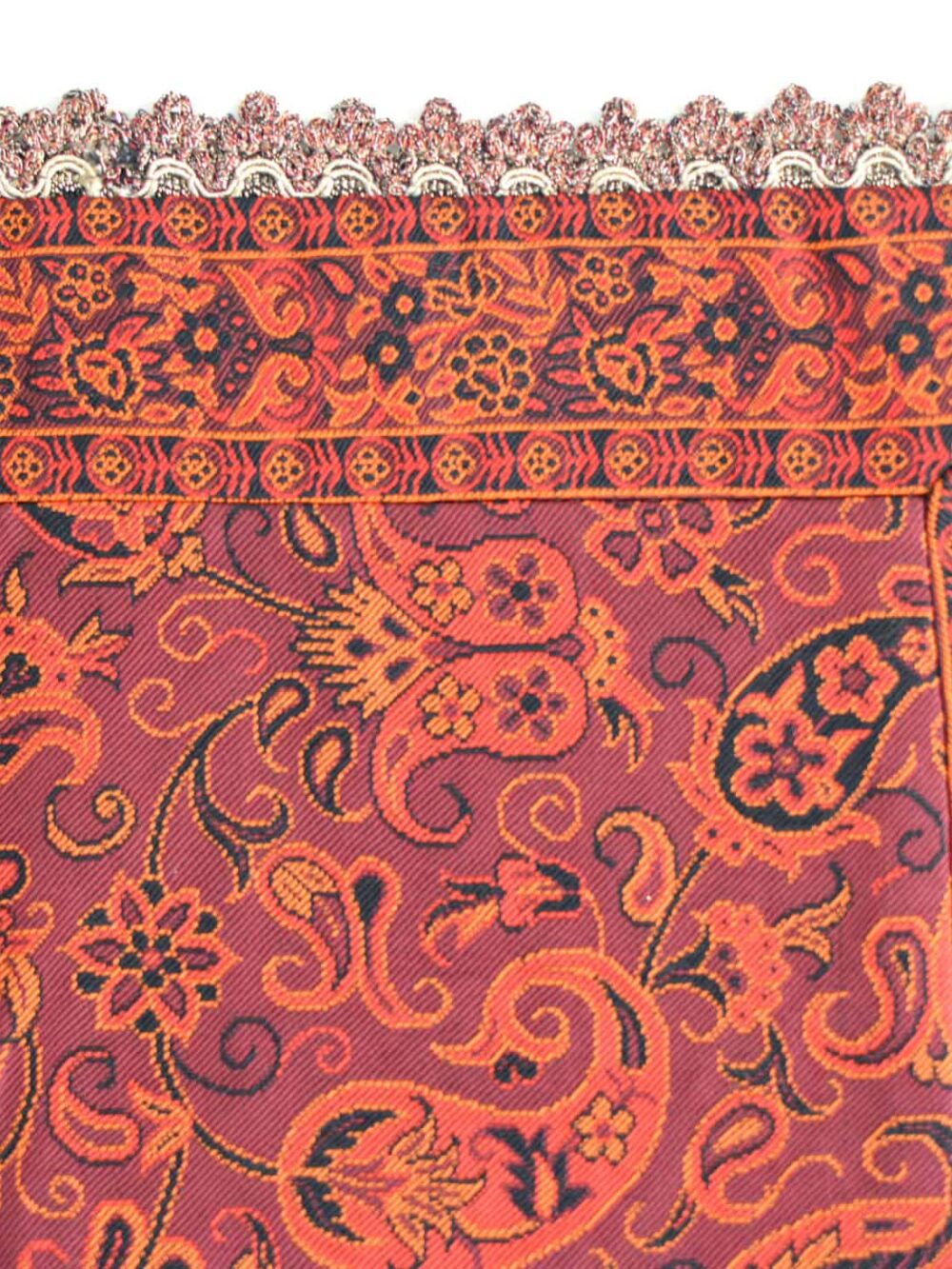 Red Termeh (Persian Fabric) Tablecloth With Edges