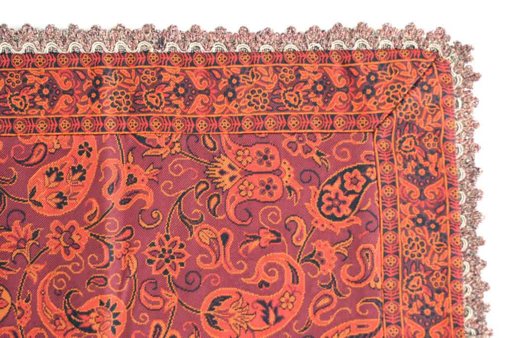 Red Termeh (Persian Fabric) Tablecloth With Edges