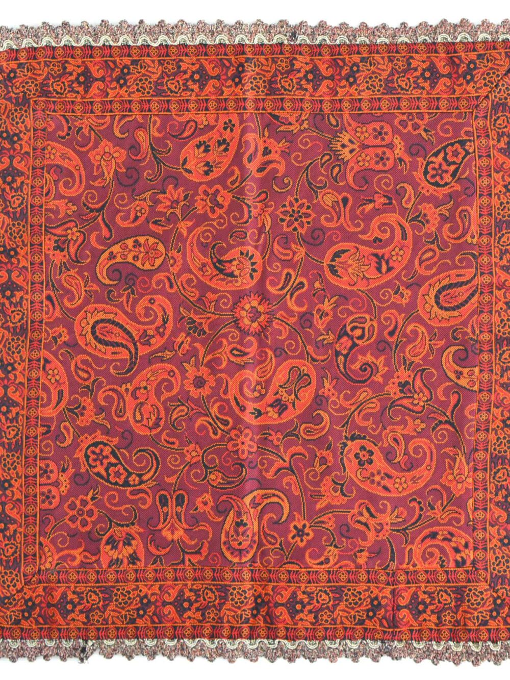 Red Termeh (Persian Fabric) Tablecloth With Edges