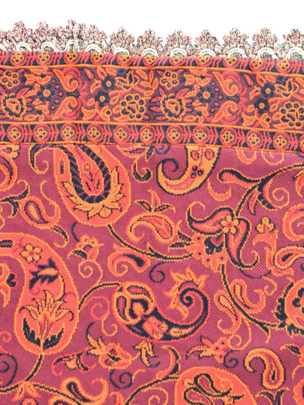 Red Termeh (Persian Fabric) Tablecloth With Edges