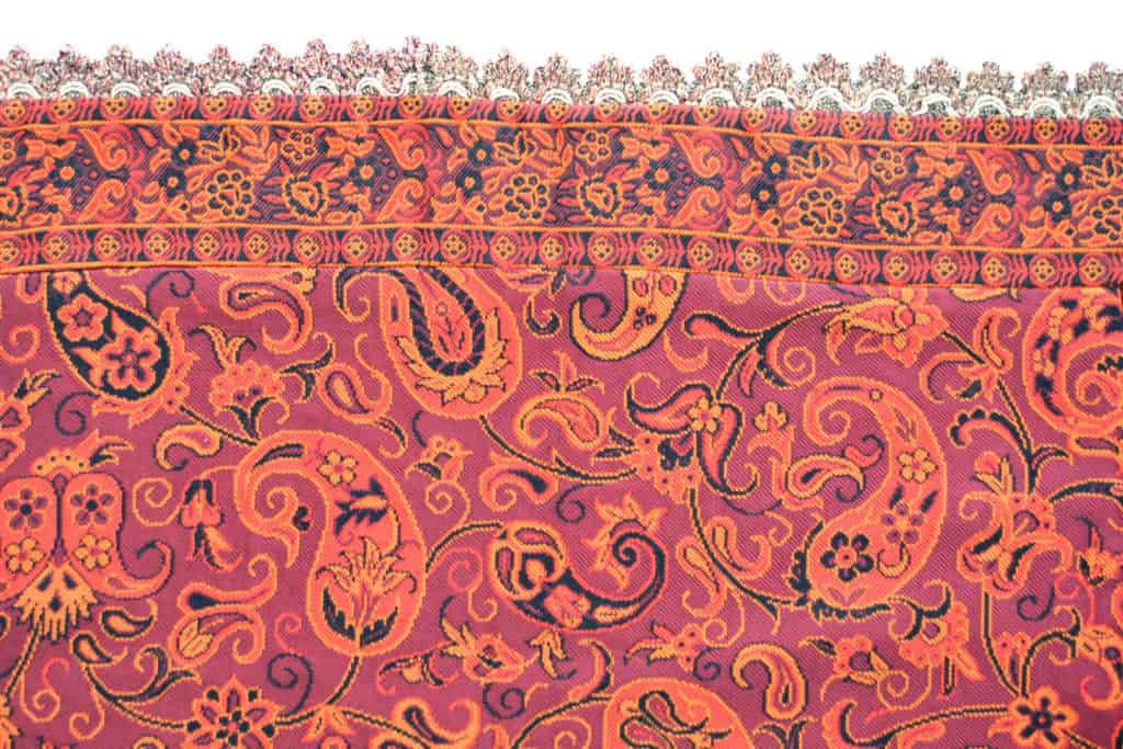 Red Termeh (Persian Fabric) Tablecloth With Edges