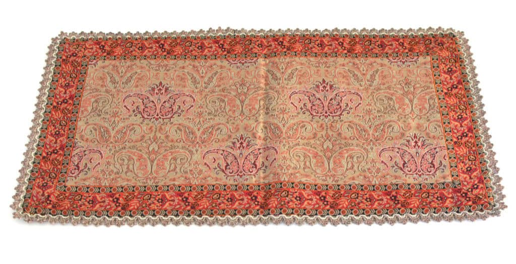 Cream and Red Termeh (Persian Fabric) Runner